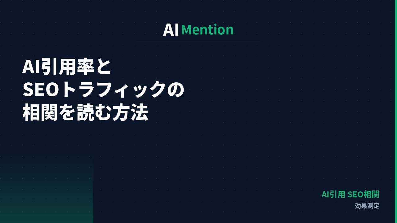 AI引用率とSEOトラフィックは相関するのか？GA4×AIMentionを使った分析方法を解説
